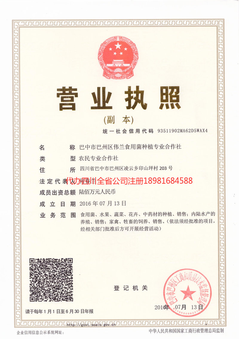 阿勒泰地区阿勒泰地区伟兰食用菌种植专业合作社